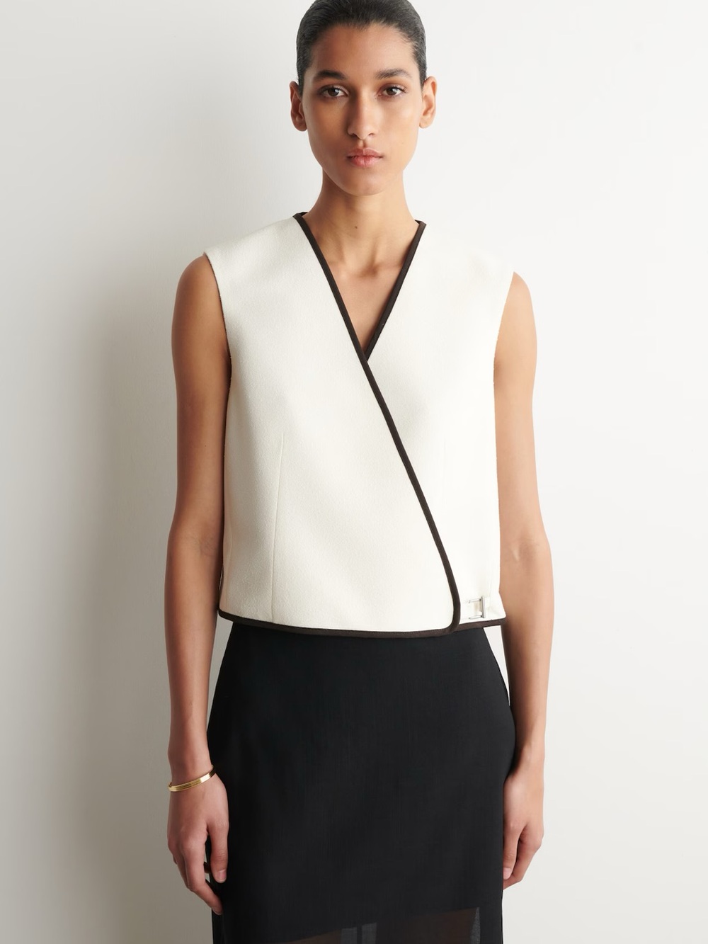 NWT (size 2) COS CONTRAST-TRIMMED WRAP VEST